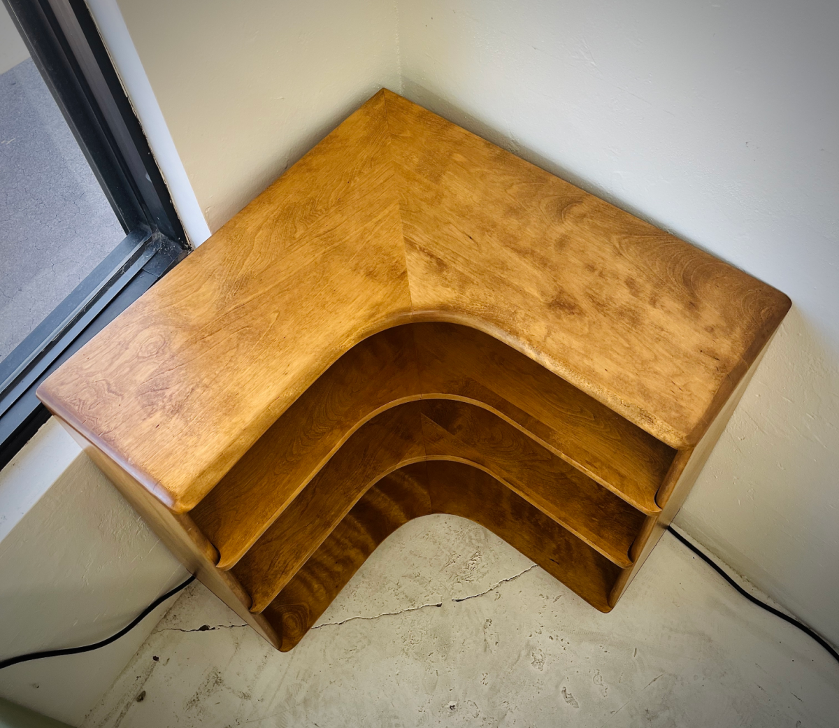 Heywood Wakefield M 322 Corner Wheat Bookcase - Image 2