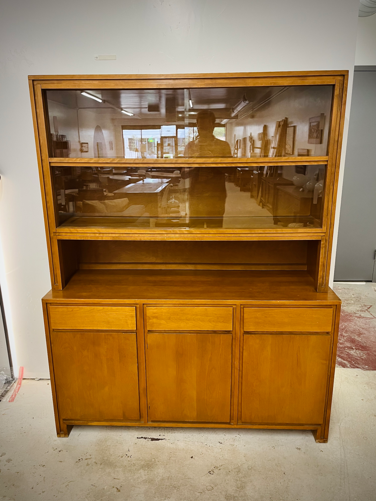 1950s Conant Ball “Modernmates” Birch Credenza + Hutch