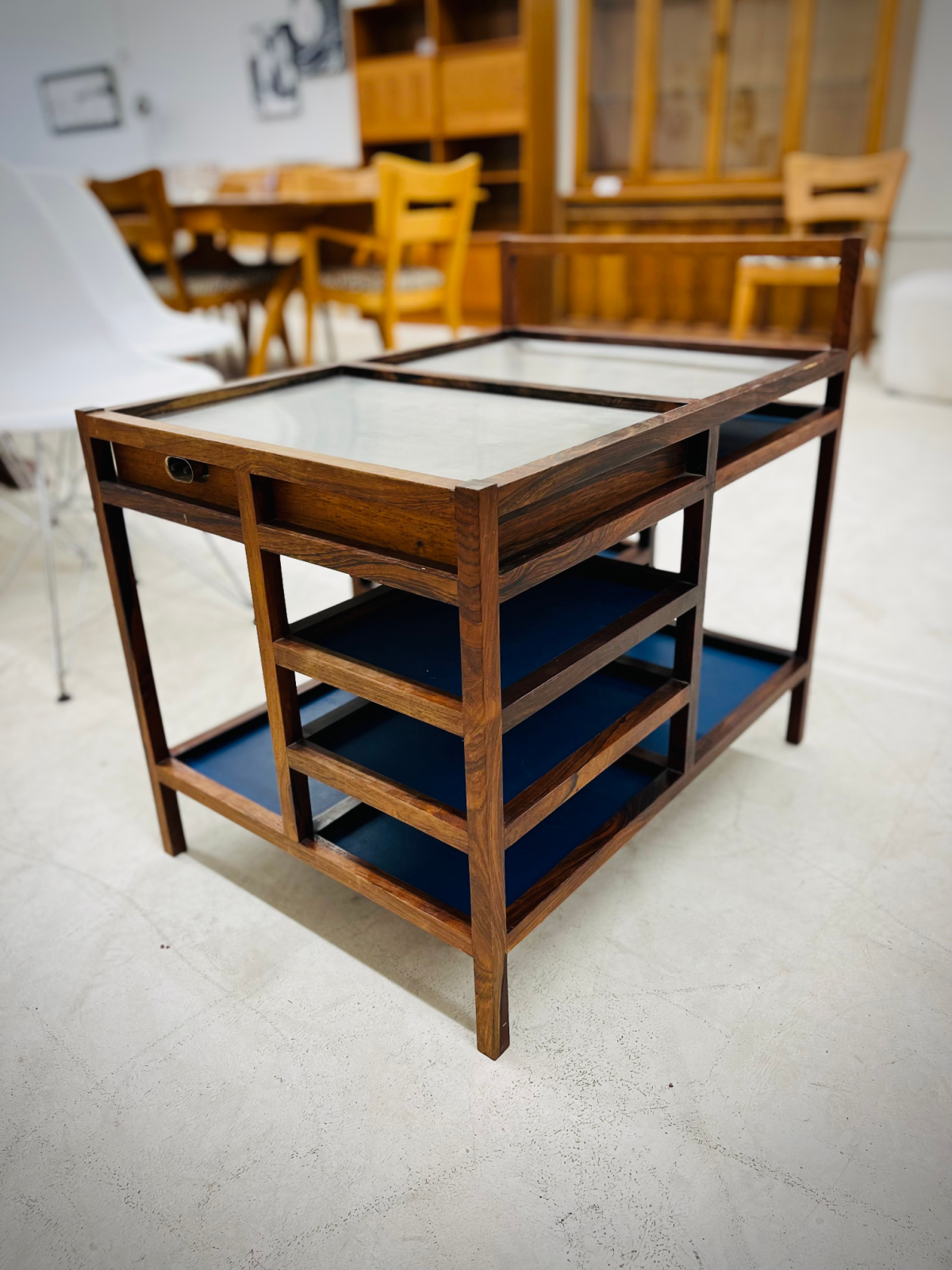 Danish Rosewood Service Cart Designed by Bodil Kjær
