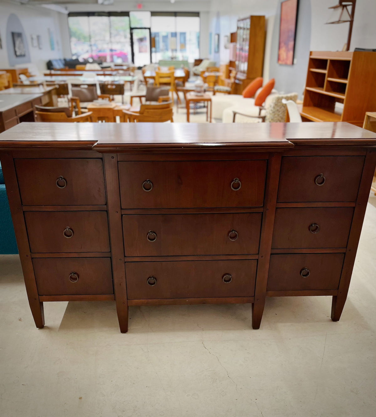 Tamarack 9-Drawer Cherry Brown Dresser