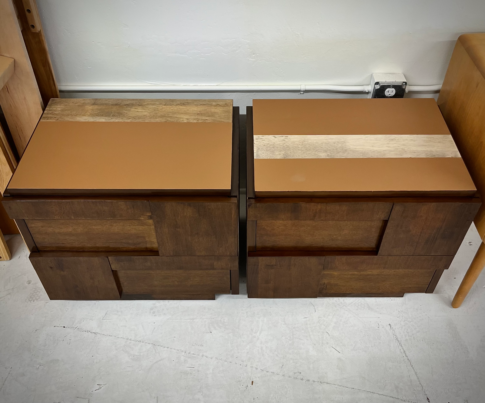 Refinished San Diego Nightstands with Rubberwood in Walnut Stain - Image 2