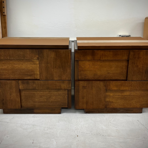 Refinished San Diego Nightstands with Rubberwood in Walnut Stain