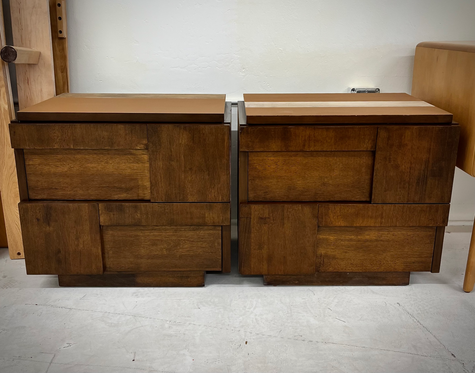 Refinished San Diego Nightstands with Rubberwood in Walnut Stain