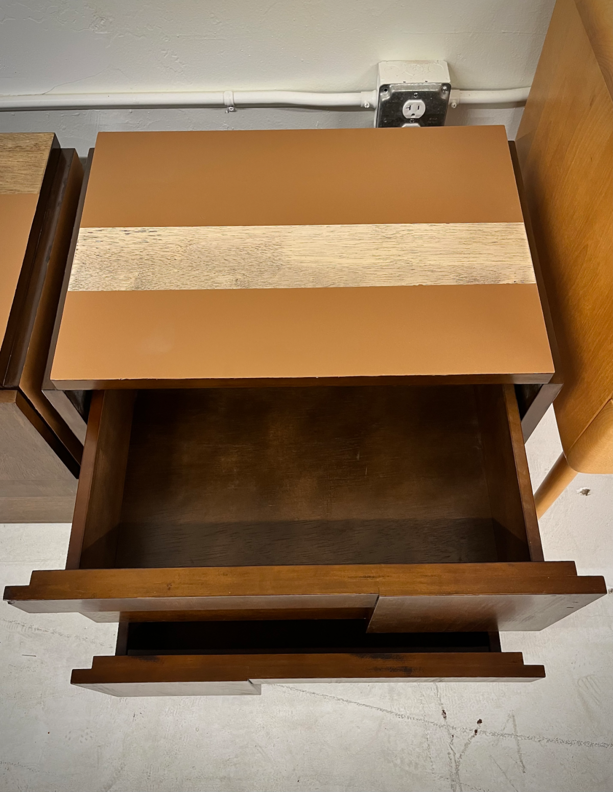 Refinished San Diego Nightstands with Rubberwood in Walnut Stain - Image 4