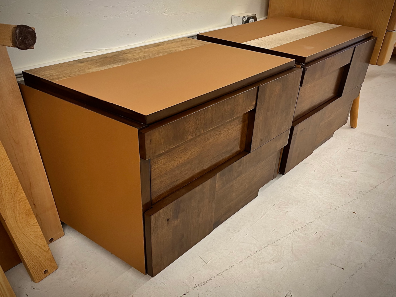 Refinished San Diego Nightstands with Rubberwood in Walnut Stain - Image 5