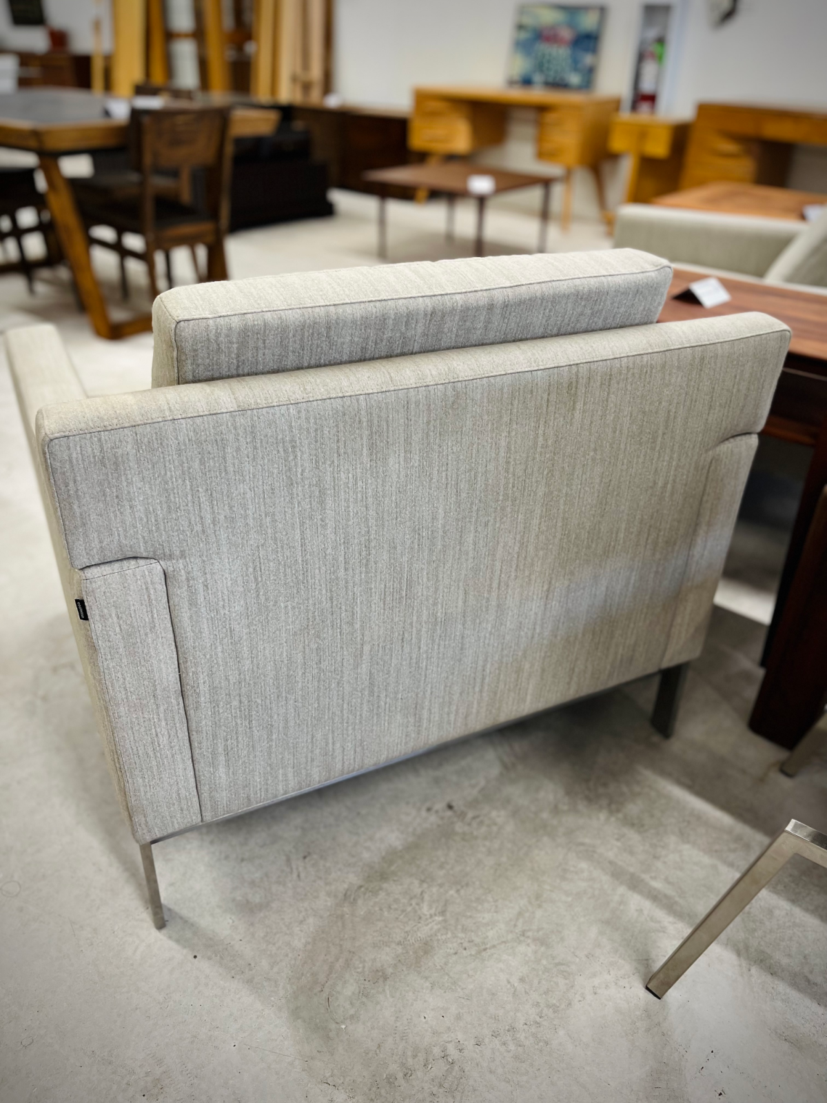 Coalesse Millbrae Lifestyle Light Gray Wool Lounge Chairs - Image 5