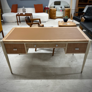 REFINISHED CTH-Sherrill Occasional Tribeca Three Drawer Wood Desk