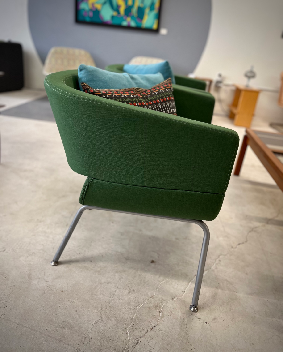 MCM Allermuir Lola Green Lounge Chairs A821 By Wolfgang Mezger - Image 5