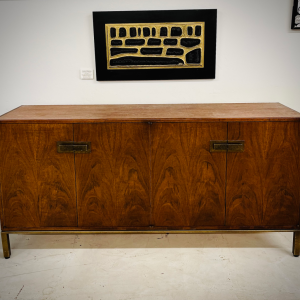 Walnut Credenza With Five Drawers + Two Shelves from Founders (Model 21301-48 / F-16 series)