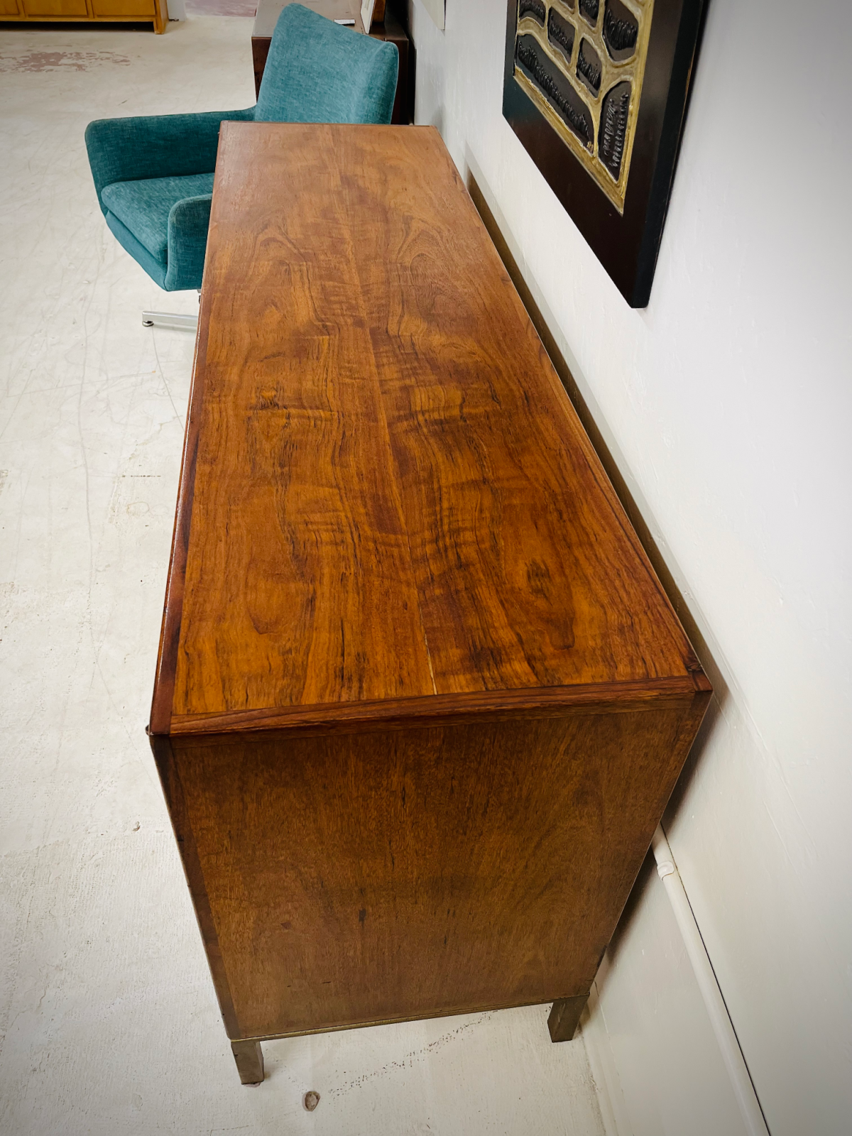 Walnut Credenza With Five Drawers + Two Shelves from Founders (Model 21301-48 / F-16 series) - Image 7